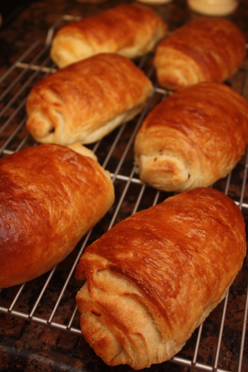 pain au chocolat from the oven